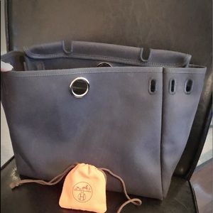Hermes Herbag Replacement Bag in Navy Blue Canvas